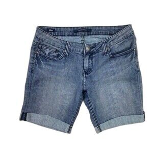 Vigoss Studio Size 28 Womens Shorts Midi Cuffed Hem Med Wash Stretch Low Rise